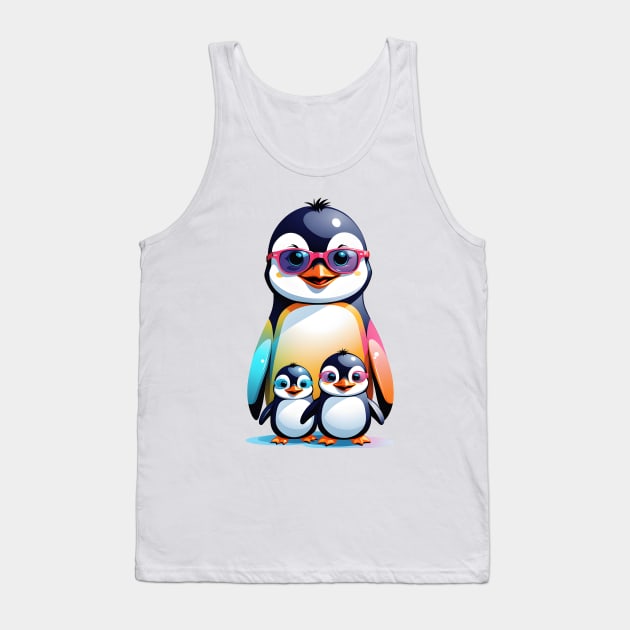 Three cute cheerful penguins Tank Top by IrinaGuArt